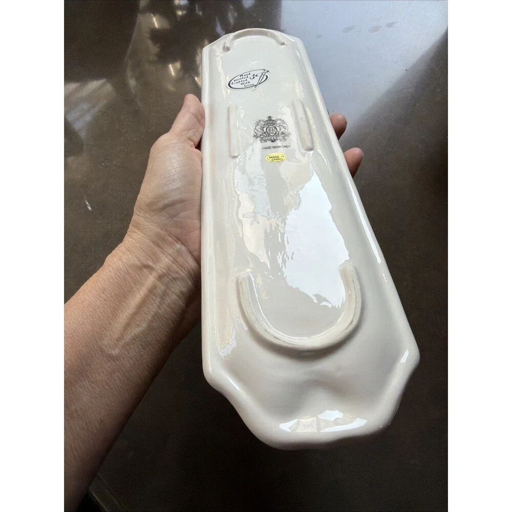 Vintage 3D Strawberry Ceramic 12” Serving Snack Dessert Tray by Kaldun & Bogle
